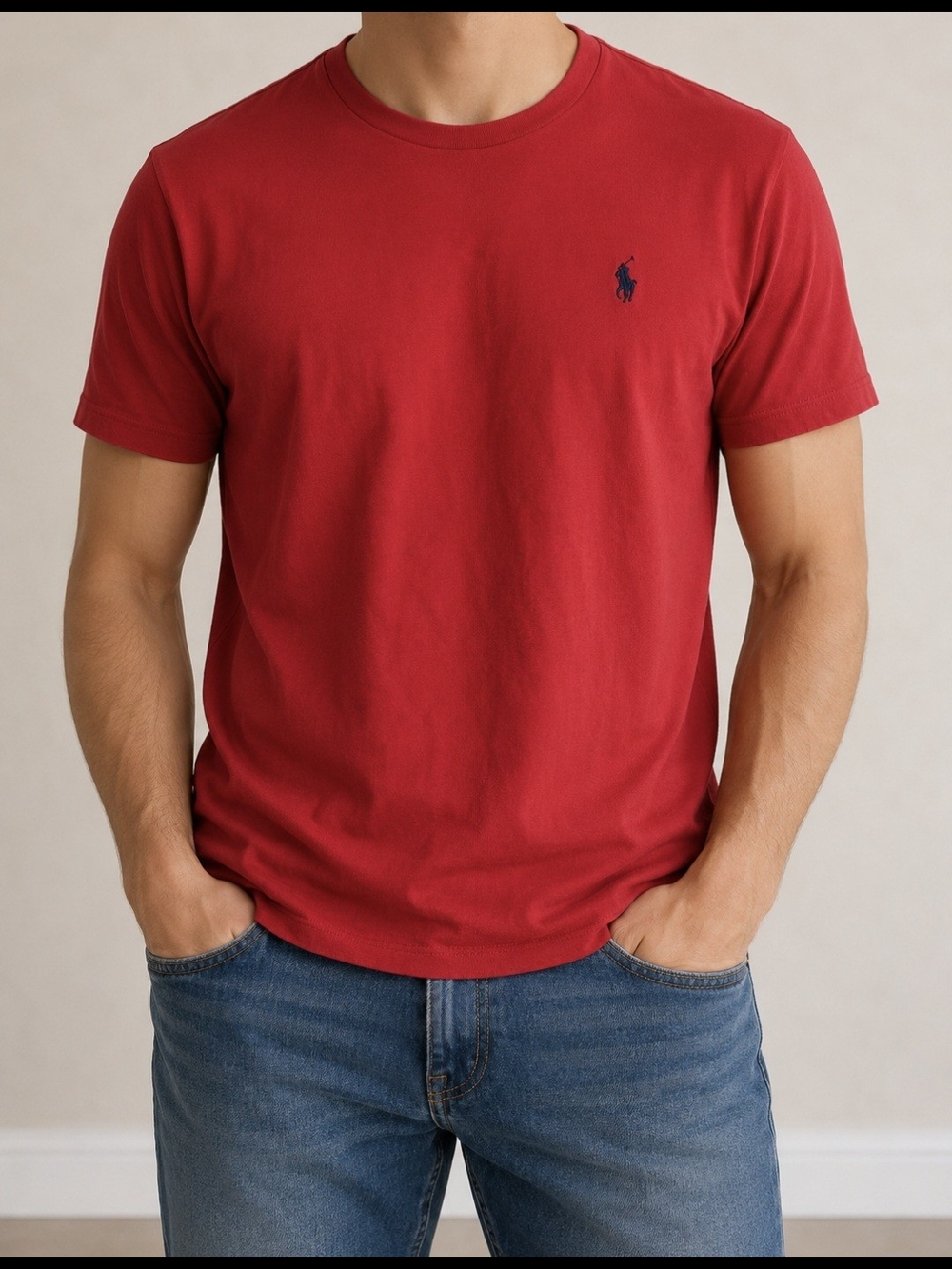 Polo by Ralph Lauren Short Sleeve Crewneck T-Shirt in Red Size Large Slim Fit